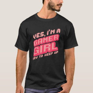 Ja Ich Bin Ein Gamer Mädchen Video Gamer Gif T-Shirt