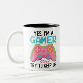 Ja, ich bin ein Gamermädchen, das Behalte Zweifarbige Tasse (Links)