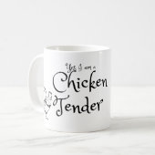 Ja, ich bin ein Hühnerzender mit Rooster-Kontur Kaffeetasse (Vorderseite Links)