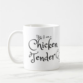 Ja, ich bin ein Hühnerzender mit Rooster-Kontur Kaffeetasse