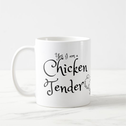 Ja, ich bin ein Hühnerzender mit Rooster-Kontur Kaffeetasse (Links)