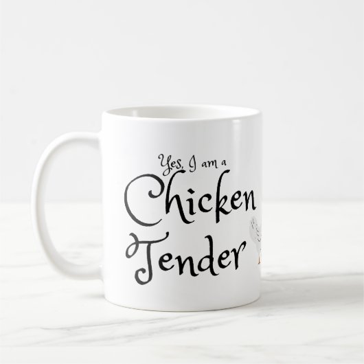 Ja, ich bin ein Hühnerzender mit weißem Rooster Kaffeetasse (Links)