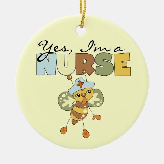 JA, ich bin ein Krankenpfleger-T - Shirt und Gesch Keramik Ornament (Vorne)
