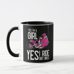 Ja, ich bin ein Mädchen, ja, ich fahre ein Dirt Bi Tasse