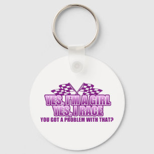 Ja, ich bin ein Mädchen. Ja, ich rasse... Schlüsselanhänger