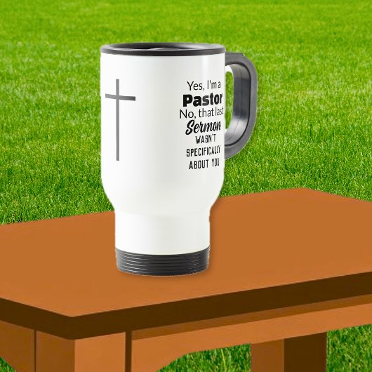 Ja, ich bin ein Pastor, Sermon Kreuz Reisebecher