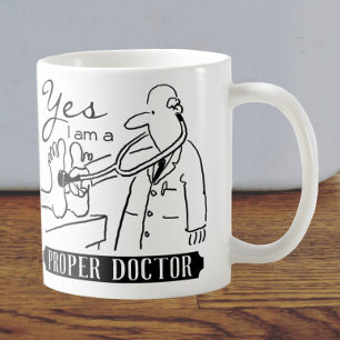 Ja, ich bin ein richtiger Arzt. Kaffeetasse