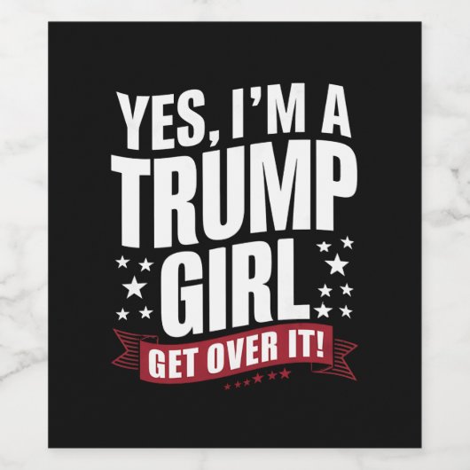 Ja, ich bin ein Trump-Mädchen, das 2024 die Wahl ü Weinetikett (Einzelnes Label)