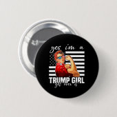 Ja, ich bin ein Trump-Mädchen, das Trump 2024 über Button (Vorne & Hinten)
