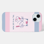 Ja, ich bin eine Cat-Mama, rosa und blau gestreift Case-Mate iPhone Hülle (Rückseite (Horizontal))