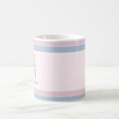 Ja, ich bin eine Cat-Mama, rosa und blau gestreift Kaffeetasse (Mittel)