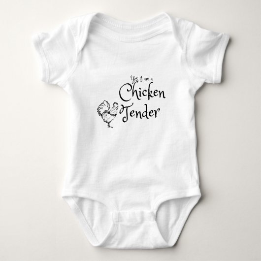 Ja, ich bin eine Hühnerzend w Rooster-Kontur Baby Strampler (Vorderseite)