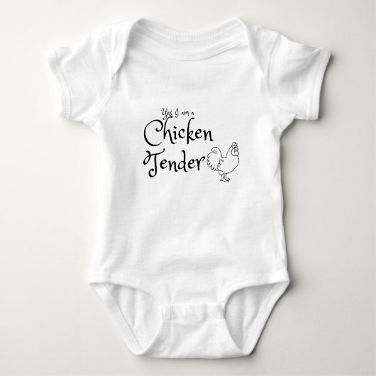 Ja, ich bin eine Hühnerzend w Rooster-Kontur Baby Strampler (Vorderseite)