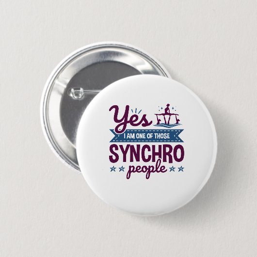 Ja, ich bin einer dieser Synchro-Leute, die schwim Button (Vorne & Hinten)