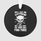 Ja, ich bin Elektriker Ornament (Vorderseite)