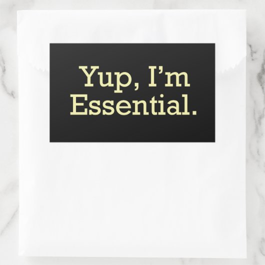 Ja, ich bin essenziell. rechteckiger aufkleber (Tasche)