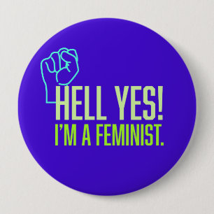 Ja! Ich bin Feminist Fist Round Button