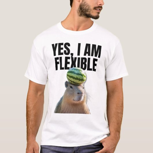 Ja, ich bin Flexible Funny Capybara T-Shirt (Vorderseite)