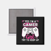 Ja, ich bin Gamer Girl versuche, ein lustiges Spie Magnet (Vorderseite/Rückseite)