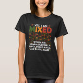 Ja, ich bin gemischt mit schwarzem Stolz Afroameri T-Shirt (Vorderseite)
