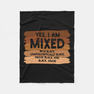 Ja, ich bin gemischt mit schwarzer Blm Melanin-Fla Fleecedecke
