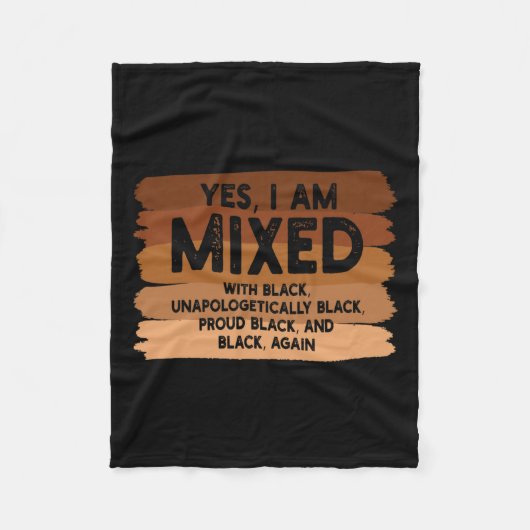Ja, ich bin mit schwarzem schwarzen Melanin-Flagge Fleecedecke (Vorderseite)