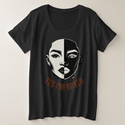 JA, ICH BIN MIXED - Plus Size Identity T - Shirt (Design vorne)