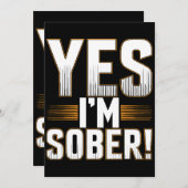 Ja, ich bin nüchtern weiß lügt Party kreativ Einladung (Vorne/Hinten)