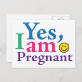 Ja, ich bin schwanger ankündigungspostkarte (Vorne/Hinten)
