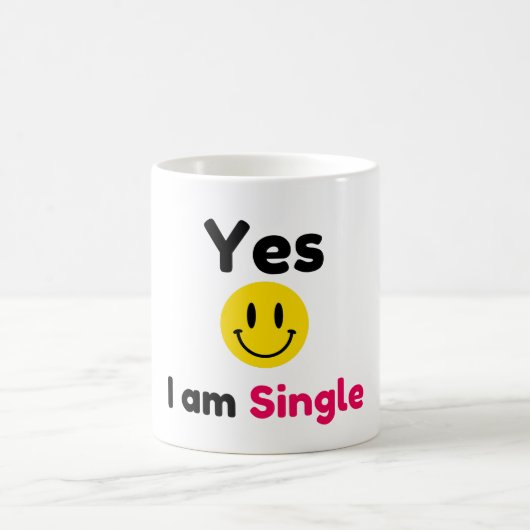 Ja, ich bin Single-Designs Kaffeetasse (Mittel)