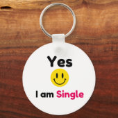Ja, ich bin Single-Designs Schlüsselanhänger (Rückseite)