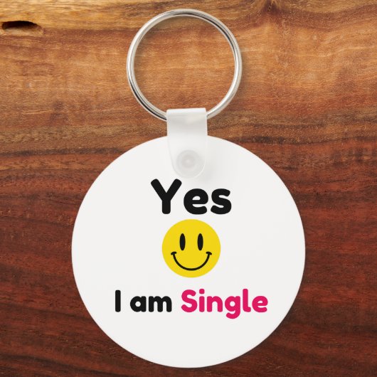 Ja, ich bin Single-Designs Schlüsselanhänger (Rückseite)