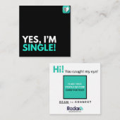JA, ICH BIN SINGLE QUADRATISCHE VISITENKARTE (Vorne/Hinten)
