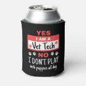Ja, ich bin Tierärztin und ich spiele mit Welpen Dosenkühler (Kanne Rückseite)