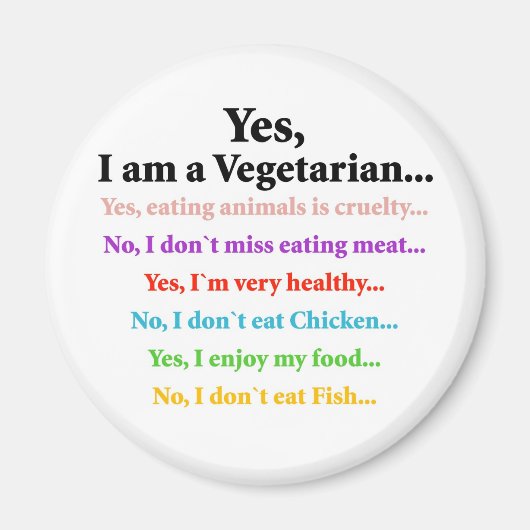 Ja, ich bin Vegetarier... Magnet (Vorne)