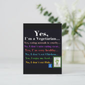 Ja, ich bin Vegetarier Postkarte (Stehend Vorderseite)