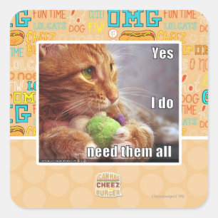 Ja, ich brauche sie alle quadratischer aufkleber