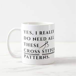 Ja, ich brauche wirklich all diese Kreuzstichmuste Kaffeetasse