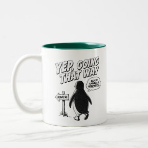 Ja, ich geh in die Richtung, weil Vorwärts bedeutu Zweifarbige Tasse