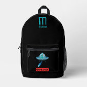 Ja, ich glaube, Alien Flying UFO Spaceship Pixel A Bedruckter Rucksack (Vorderseite)