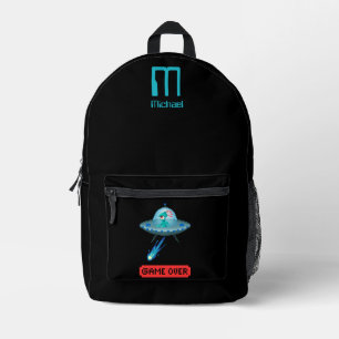 Ja, ich glaube, Alien Flying UFO Spaceship Pixel A Bedruckter Rucksack