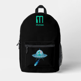 Ja, ich glaube, Alien Flying UFO Spaceship Pixel A Bedruckter Rucksack