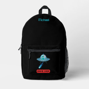 Ja, ich glaube, Alien Flying UFO Spaceship Pixel A Bedruckter Rucksack