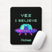 Ja, ich glaube, Alien Flying UFO Spaceship Pixel A Mousepad (Mit Mouse)