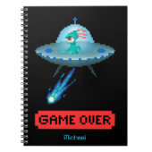 Ja, ich glaube, Alien Flying UFO Spaceship Pixel A Notizblock (Vorderseite)