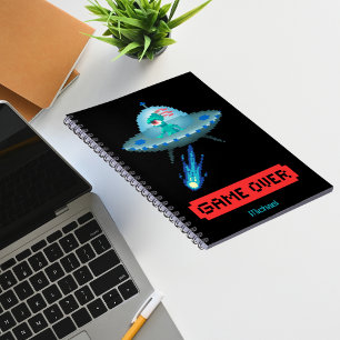 Ja, ich glaube an Alien Flying UFO Spaceship Pixel Notizblock