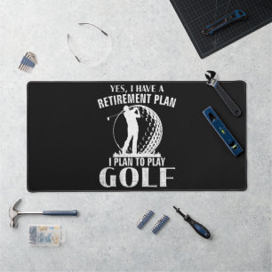Ja, ich habe einen Rentenplan Golf Lustig Golfer Schreibtischunterlage
