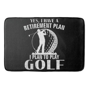 Ja, ich habe einen Rentenplan Golf Lustiger Golfer Badematte