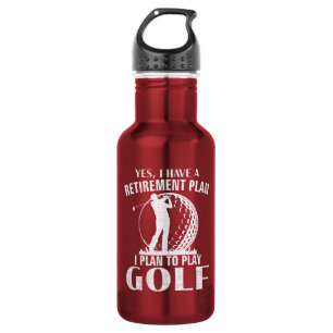 Ja, ich habe einen Rentenplan Golf Lustiger Golfer Edelstahlflasche