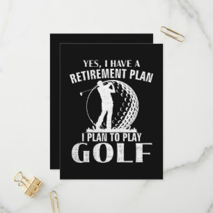 Ja, ich habe einen Rentenplan Golf Lustiger Golfer Einladungspostkarte